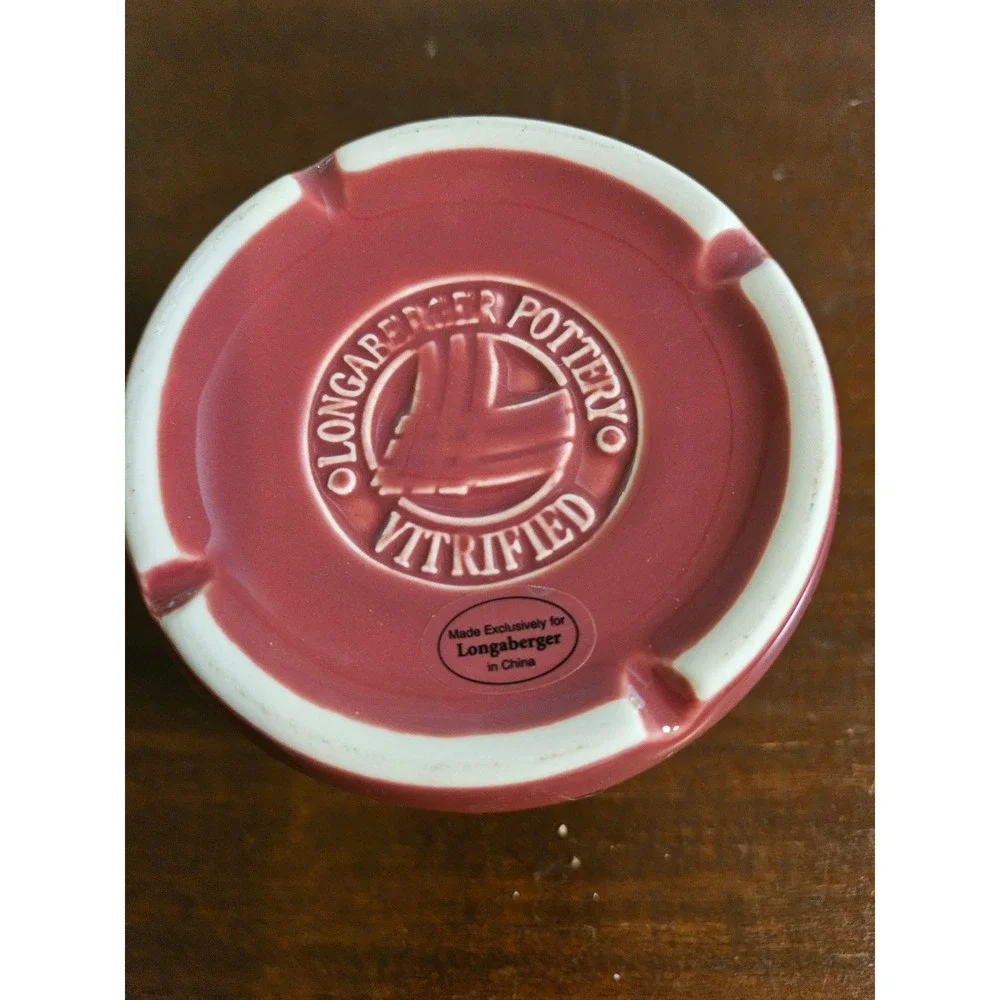 Longaberger Pottery Woven Tradition One Pint Paprika Crock Candle Butter Jams